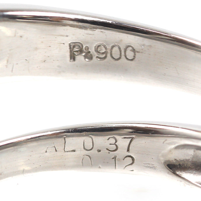Pt900プラチナ リング・指輪 アレキサンドライト0.37ct ダイヤモンド0.12ct 15号 6.7g レディース【中古】
