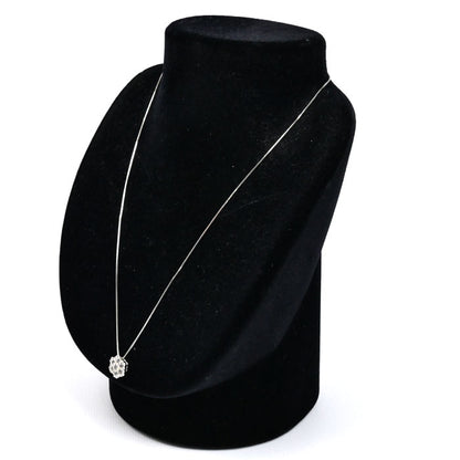K18WG ホワイトゴールド フラワー ネックレス ダイヤモンド0.70ct 3.6g ～45cm フリーチェーン レディース【中古】