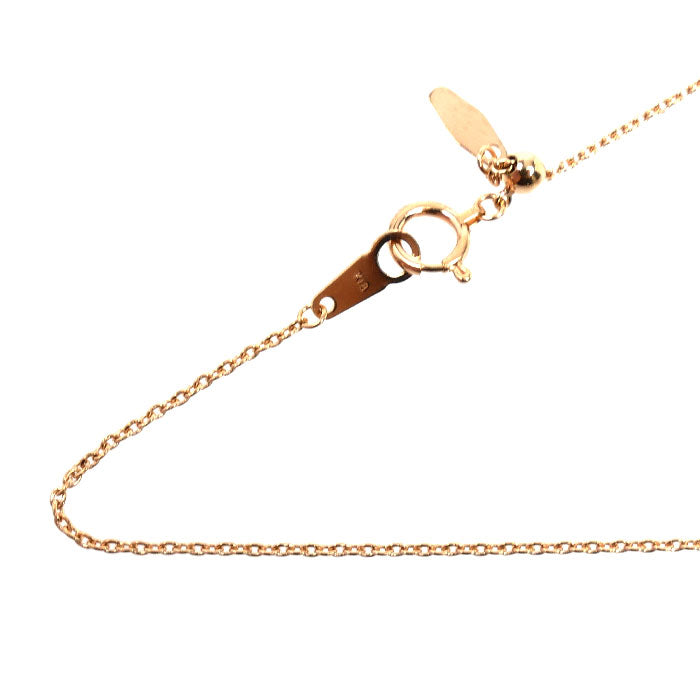 K18PG ピンクゴールド ネックレス 小豆 2.4g ～45cm フリーチェーン レディース【中古】【美品】