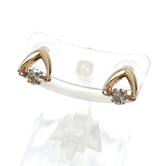 K18PG ピンクゴールド ピアス ダイヤモンド0.12ct/0.12ct 1.0g ダンシングダイヤ レディース【中古】
