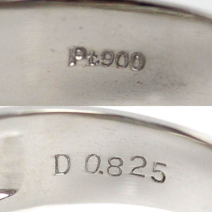Pt900プラチナ リング・指輪 ダイヤモンド0.825ct 15号 6.9g レディース【中古】【美品】