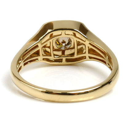 K18YG イエローゴールド 印台 リング・指輪 ダイヤモンド0.30ct 23号 6.6g メンズ【中古】