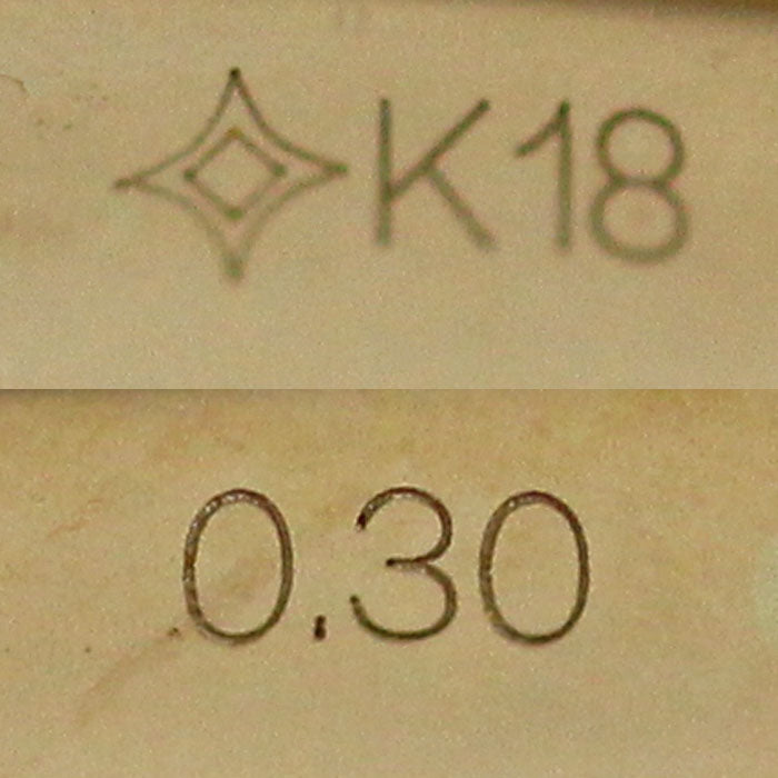 K18YG イエローゴールド 印台 リング・指輪 ダイヤモンド0.30ct 23号 6.6g メンズ【中古】
