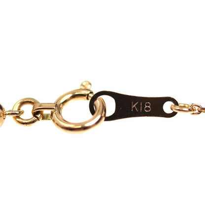 K18PG ピンクゴールド ネックレス 小豆 1.6g ～45cm フリーチェーン レディース【中古】