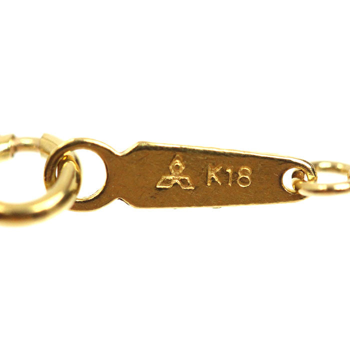 K18YG イエローゴールド ネックレス 小豆 2.2g 39cm レディース【中古】