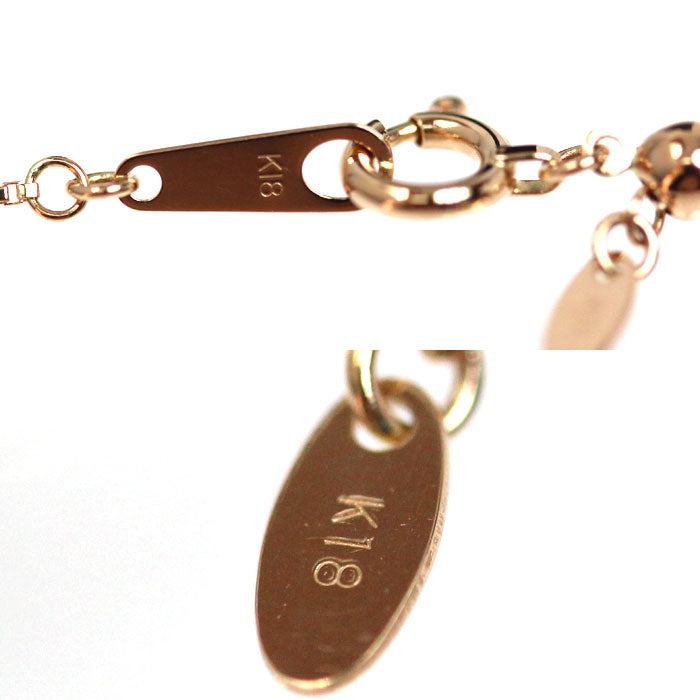 K18PG ピンクゴールド ネックレス ベネチアン 1.7g ～45cm フリーチェーン レディース【中古】