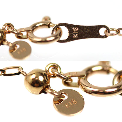 K18PG ピンクゴールド ネックレス 小豆 1.2g ～45cm フリーチェーン レディース【中古】