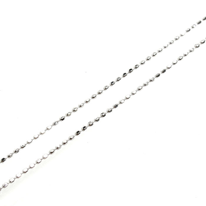 K18WG ホワイトゴールド ネックレス ボール 1.4g ～45cm フリーチェーン レディース【中古】