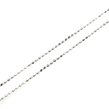 K18WG ホワイトゴールド ネックレス ボール 1.4g ～45cm フリーチェーン レディース【中古】