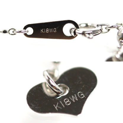 K18WG ホワイトゴールド ネックレス ボール 1.4g ～45cm フリーチェーン レディース【中古】