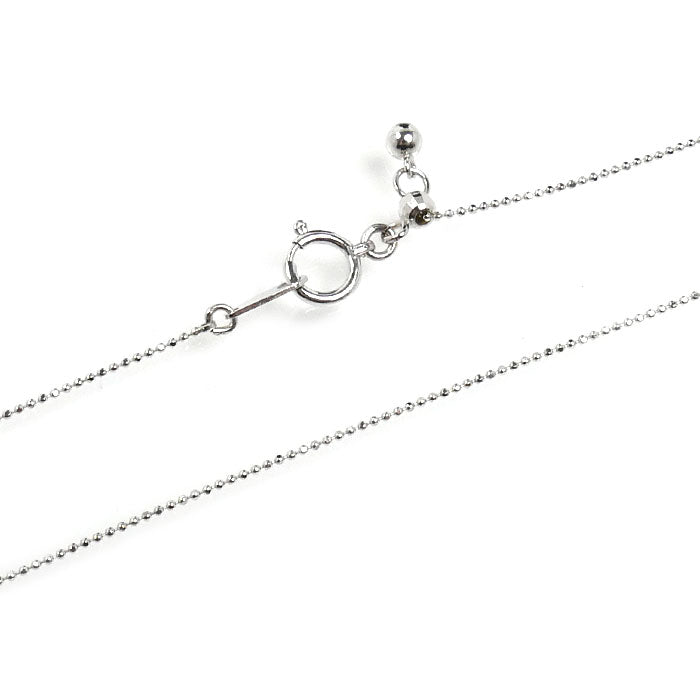 K18WG ホワイトゴールド ネックレス ボール 1.5g ～45cm フリーチェーン レディース【中古】
