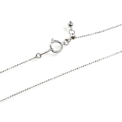 K18WG ホワイトゴールド ネックレス ボール 1.5g ～45cm フリーチェーン レディース【中古】