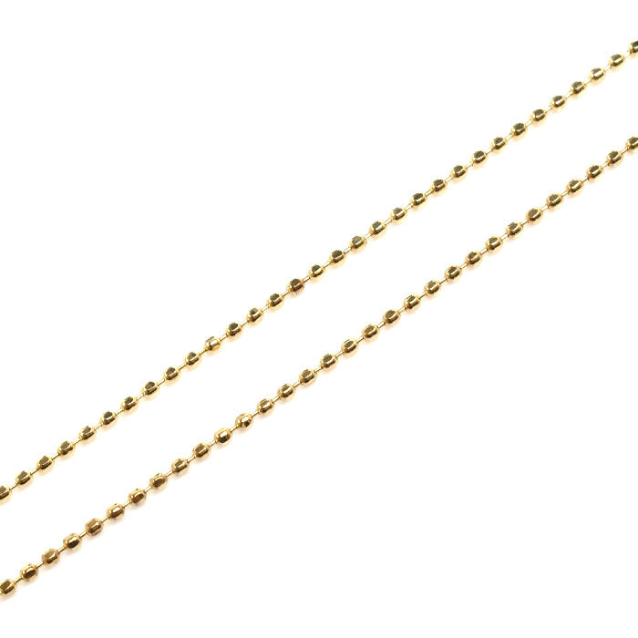 K18YG イエローゴールド ネックレス ボール 1.5g ～45cm フリーチェーン レディース【中古】