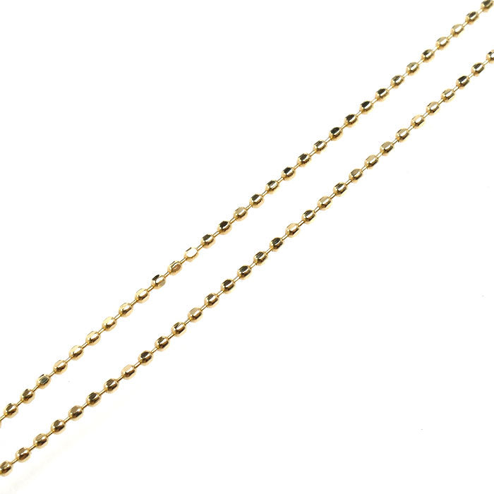 K18YG イエローゴールド ネックレス ボール 1.6g ～45cm フリーチェーン レディース【中古】