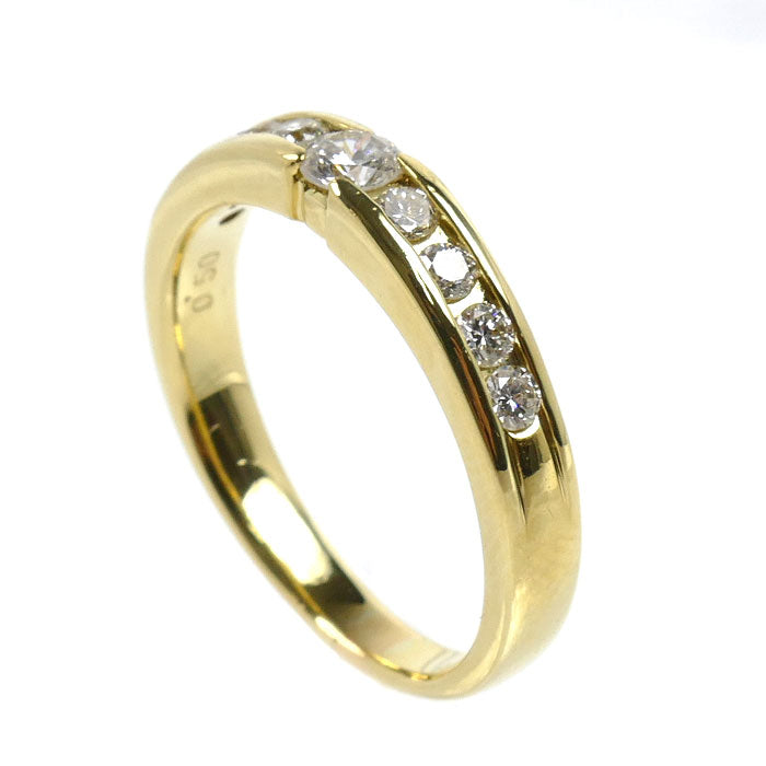 K18YG イエローゴールド リング・指輪 ダイヤモンド0.50ct 13.5号 4.9g レディース【中古】