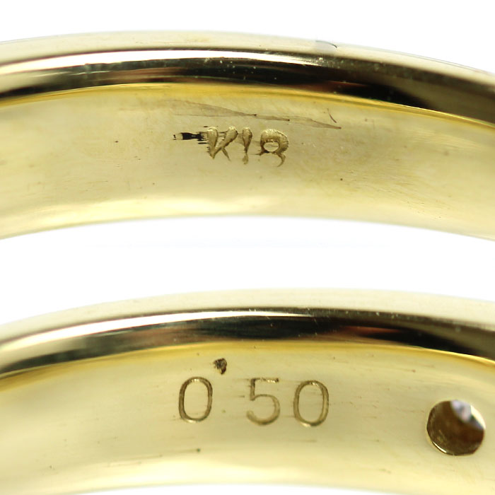 K18YG イエローゴールド リング・指輪 ダイヤモンド0.50ct 13.5号 4.9g レディース【中古】
