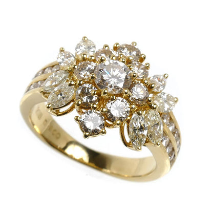 K18YG イエローゴールド リング・指輪 ダイヤモンド2.00ct 9号 5.3g レディース【中古】【美品】
