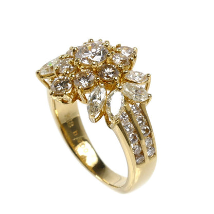 K18YG イエローゴールド リング・指輪 ダイヤモンド2.00ct 9号 5.3g レディース【中古】【美品】