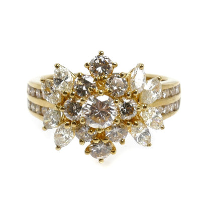 K18YG イエローゴールド リング・指輪 ダイヤモンド2.00ct 9号 5.3g レディース【中古】【美品】