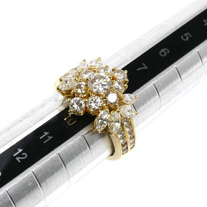 K18YG イエローゴールド リング・指輪 ダイヤモンド2.00ct 9号 5.3g レディース【中古】【美品】