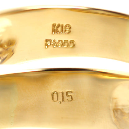 K18YG イエローゴールド Pt900プラチナ リング・指輪 ダイヤモンド0.15ct 20号 7.6g メンズ【中古】【美品】