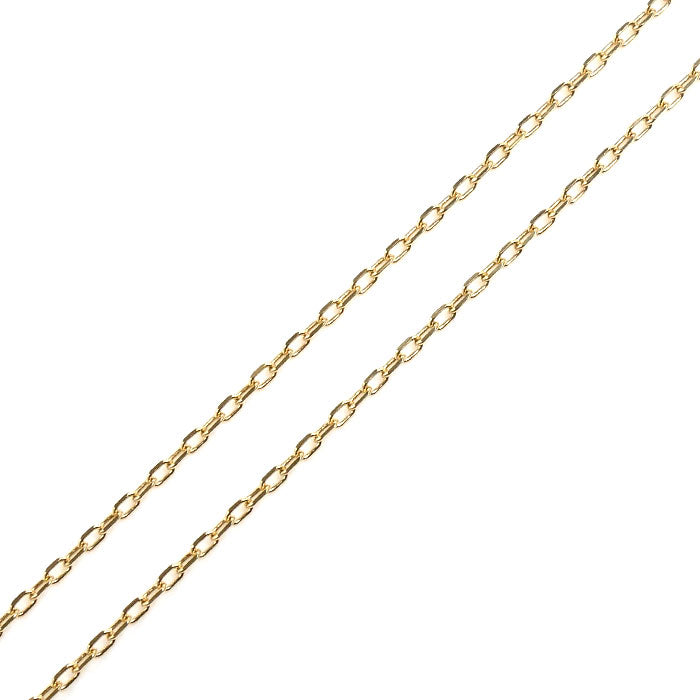 K18YG イエローゴールド ロング ネックレス 小豆 2.5g ～80cm フリーチェーン レディース【中古】