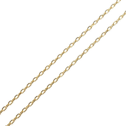 K18YG イエローゴールド ロング ネックレス 小豆 2.5g ～80cm フリーチェーン レディース【中古】