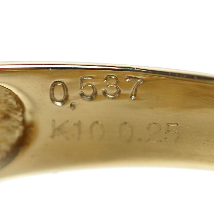 K10YG イエローゴールド リング・指輪 ダイヤモンド0.537ct/0.25ct 20.5号 5.8g メンズ【中古】