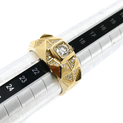 K10YG イエローゴールド リング・指輪 ダイヤモンド0.537ct/0.25ct 20.5号 5.8g メンズ【中古】