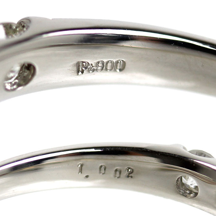Pt900プラチナ ハーフエタニティ リング・指輪 ダイヤモンド1.002ct 14号 3.1g レディース【中古】
