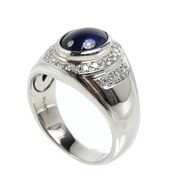 Pt900プラチナ リング・指輪 サファイア3.77ct ダイヤモンド0.38ct 19号 15.9g メンズ【中古】