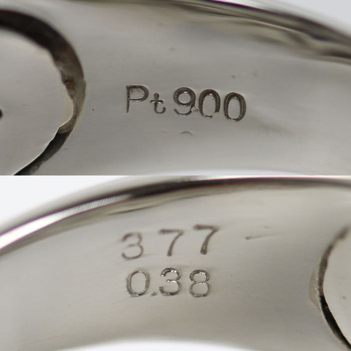Pt900プラチナ リング・指輪 サファイア3.77ct ダイヤモンド0.38ct 19号 15.9g メンズ【中古】