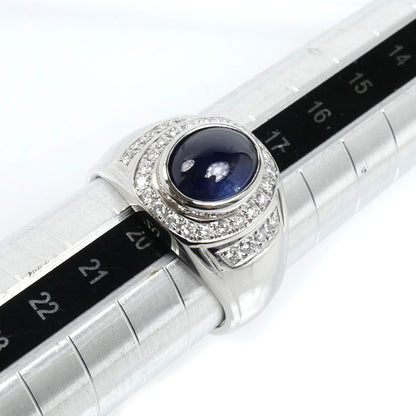 Pt900プラチナ リング・指輪 サファイア3.77ct ダイヤモンド0.38ct 19号 15.9g メンズ【中古】