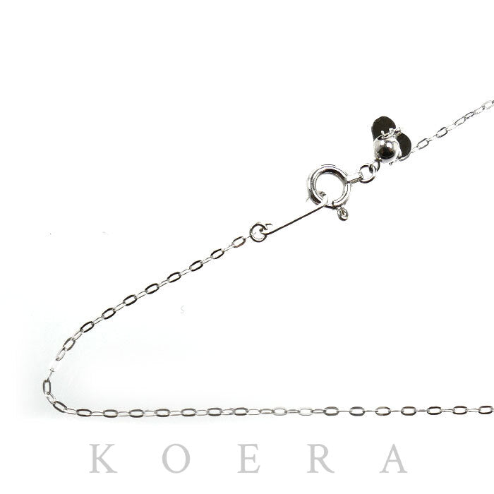 K18WG ホワイトゴールド ネックレス 小豆 1.0g ～45cm フリーチェーン レディース【中古】【美品】