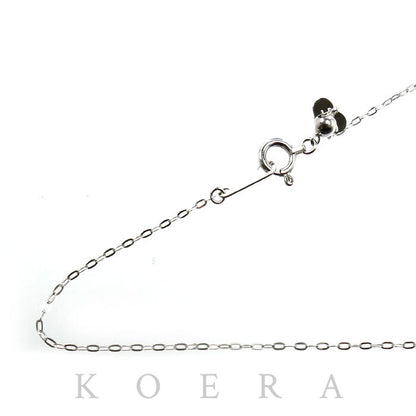 K18WG ホワイトゴールド ネックレス 小豆 1.0g ～45cm フリーチェーン レディース【中古】【美品】