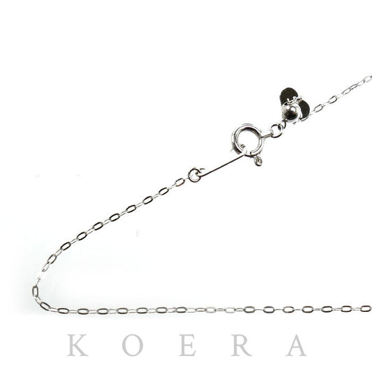 K18WG ホワイトゴールド ネックレス 小豆 1.0g ～45cm フリーチェーン レディース【中古】【美品】