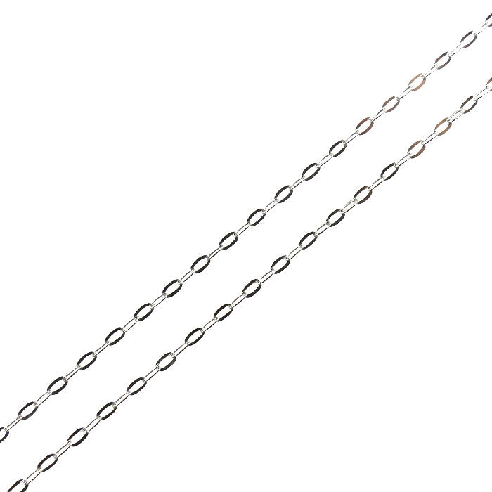 K18WG ホワイトゴールド ネックレス 小豆 1.0g ～45cm フリーチェーン レディース【中古】【美品】