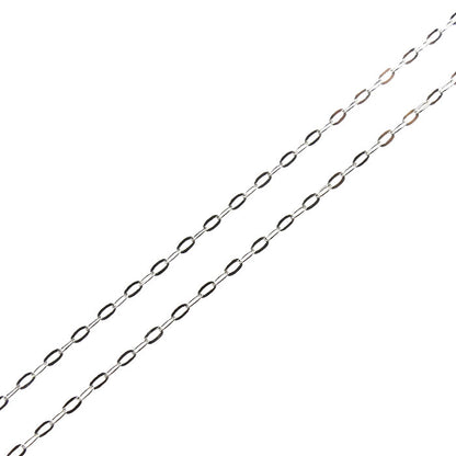 K18WG ホワイトゴールド ネックレス 小豆 1.0g ～45cm フリーチェーン レディース【中古】【美品】