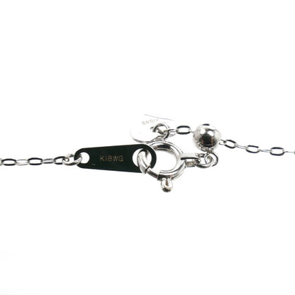 K18WG ホワイトゴールド ネックレス 小豆 1.0g ～45cm フリーチェーン レディース【中古】【美品】