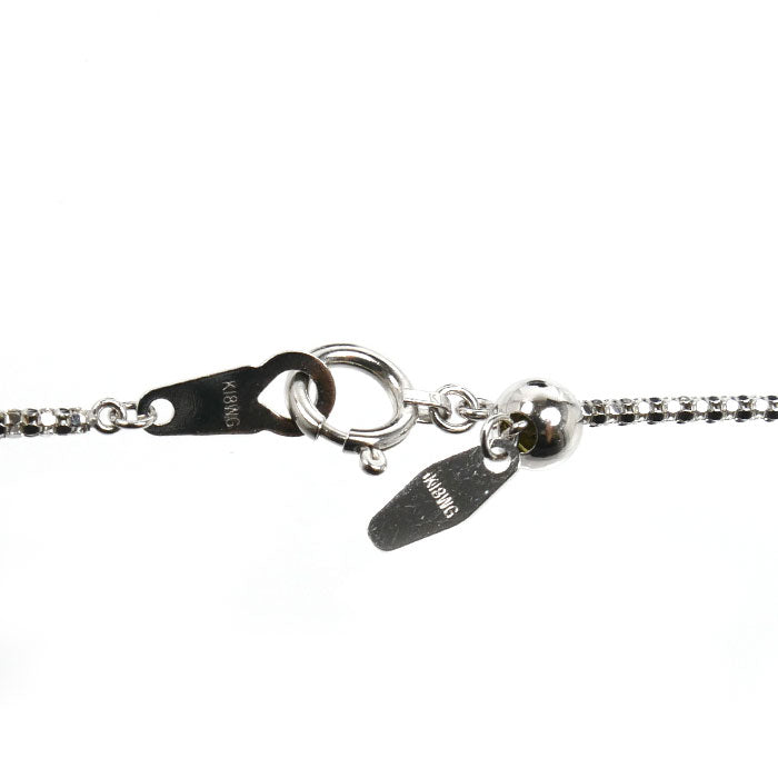 K18WG ホワイトゴールド ネックレス ベネチアン 3.4g ～50cm フリーチェーン レディース【中古】