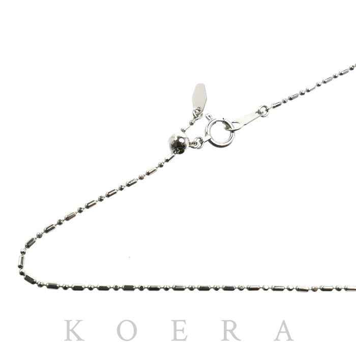 Pt850プラチナ シリンダーボール ネックレス 4.1g ～45cm フリーチェーン レディース【中古】