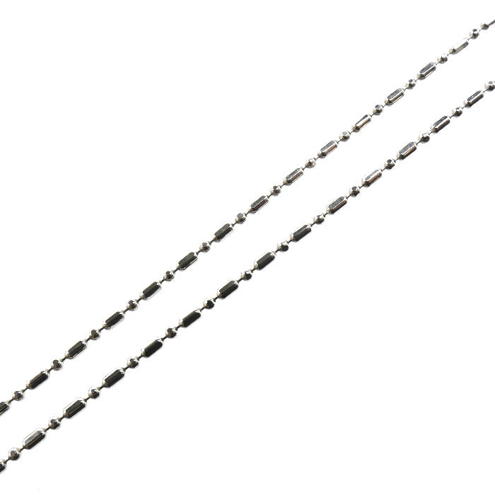 Pt850プラチナ シリンダーボール ネックレス 4.1g ～45cm フリーチェーン レディース【中古】