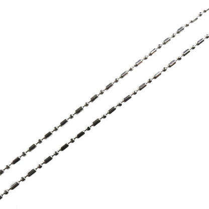 Pt850プラチナ シリンダーボール ネックレス 4.1g ～45cm フリーチェーン レディース【中古】