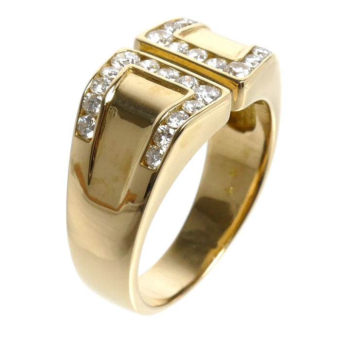 K18YG イエローゴールド リング・指輪 ダイヤモンド0.76ct 20号 10.2g メンズ【中古】【美品】