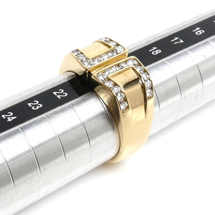 K18YG イエローゴールド リング・指輪 ダイヤモンド0.76ct 20号 10.2g メンズ【中古】【美品】