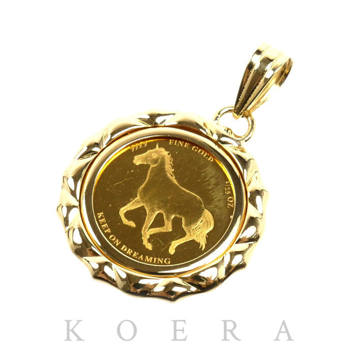 K24YG イエローゴールド K18YG イエローゴールド スターホース 1/25OZ ペンダントトップ 2.7g ユニセックス【中古】