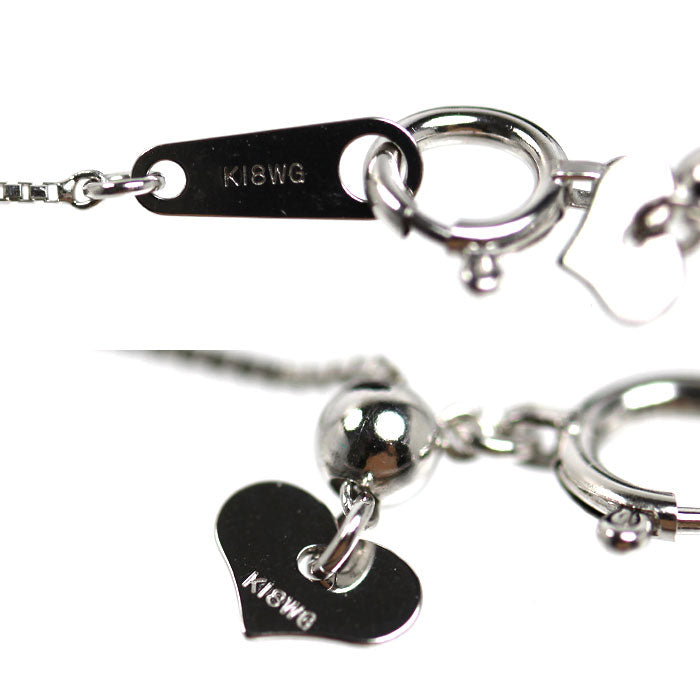 K18WG ホワイトゴールド ネックレス ベネチアン 1.5g ～45cm フリーチェーン レディース【中古】