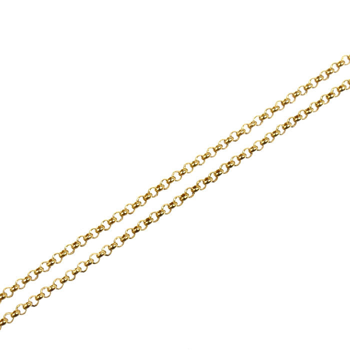 K18YG イエローゴールド ネックレス 小豆 1.7g ～45cm フリーチェーン レディース【中古】