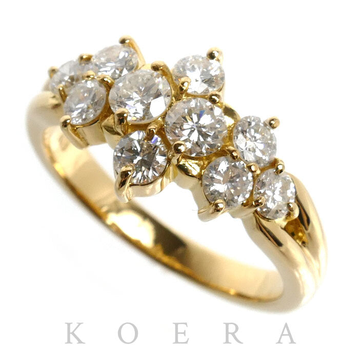 K18YG イエローゴールド リング・指輪 ダイヤモンド1.00ct 11号 4.8g レディース【中古】