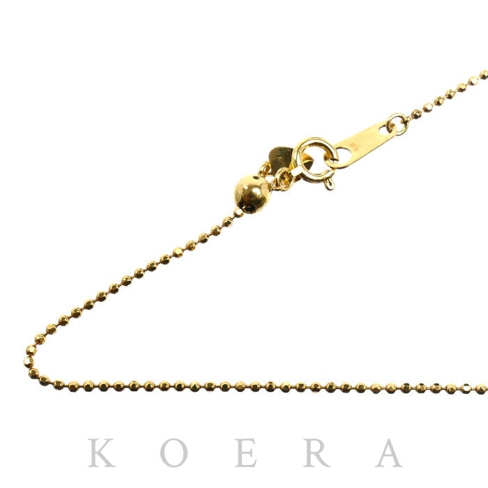 K18YG イエローゴールド ネックレス ボール 2.9g ～45cm フリーチェーン レディース【中古】